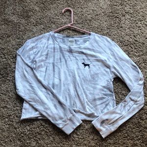 A long sleeve crop top